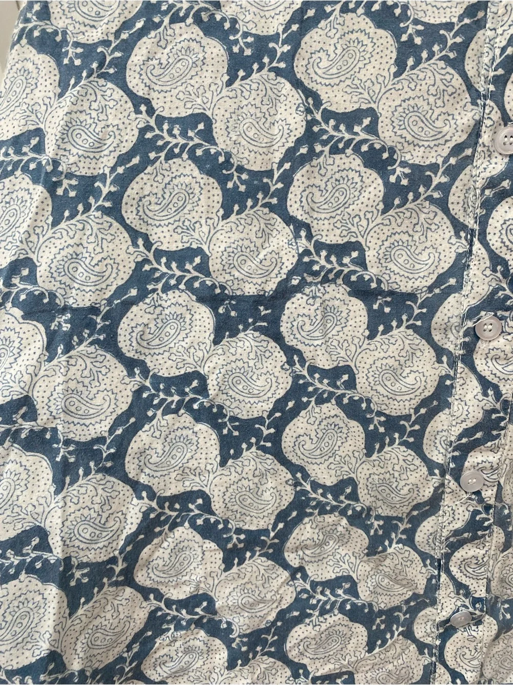 Roberta Roller Rabbit Blue & White Paisley-Print Button Down “Guy Shirt” - L - Picture 7 of 8